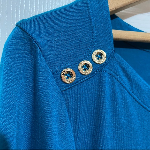 Lilly Pulitzer Sophie Tidal Wave Teal and Gold Midi Dress Size Large - Picture 6 of 9